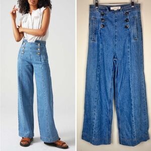 seventy + mochi Marie Jeans in Summer Vintage size 28 sailor high rise wide leg